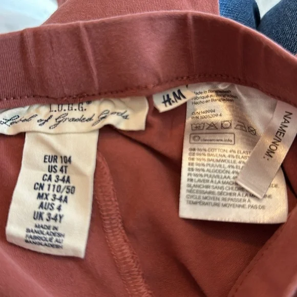 H&M New (no tags attached ) leggings, size 4T, 96%cotton , 4% Elastane. - Picture 3 of 3